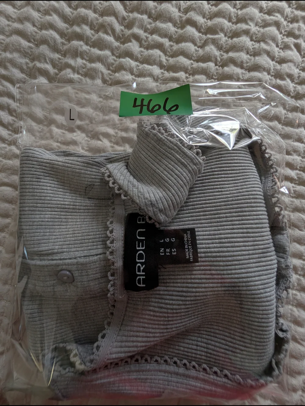 Arden B Gray Ribbed Button-Front Tank - Picture 5 of 5